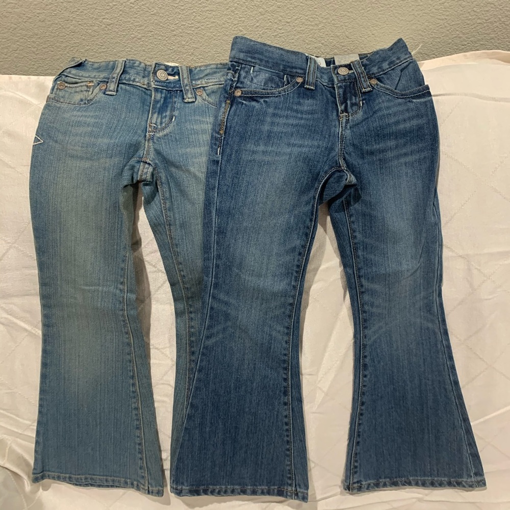 Bundle Old Navy“ The girlfriend “ & “The darling” flare jeans Sz 5 Slim